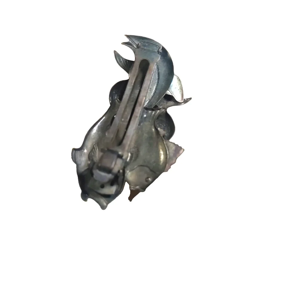Hair Barrette Tension Clip Brass Fish Ocean Breach